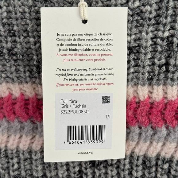 Sezane Yara Jumper Merino Wool Baby Alpaca Blend S NWT - Picture 10 of 12